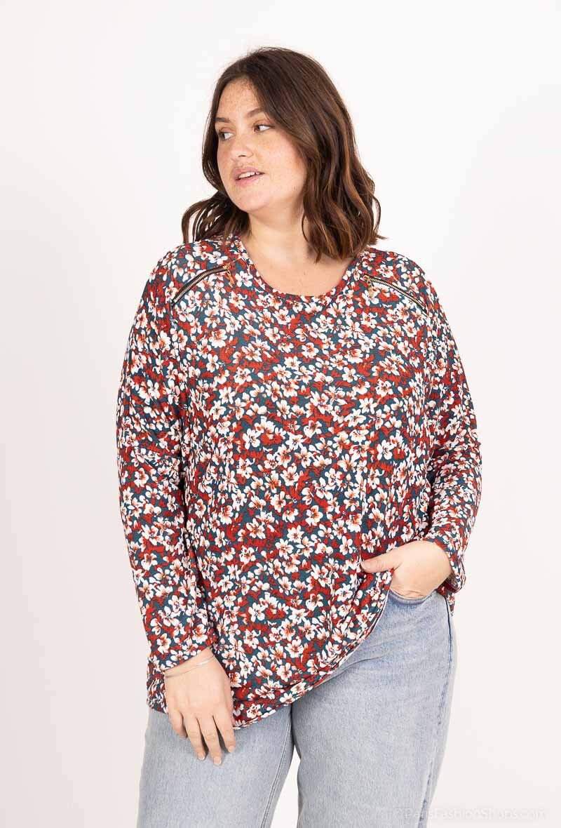 Printed blouses i Stor Storlek