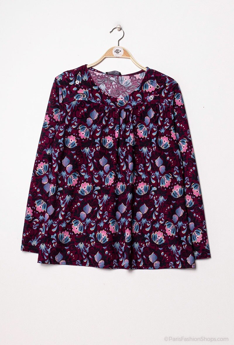 Printed blouses i Stor Storlek