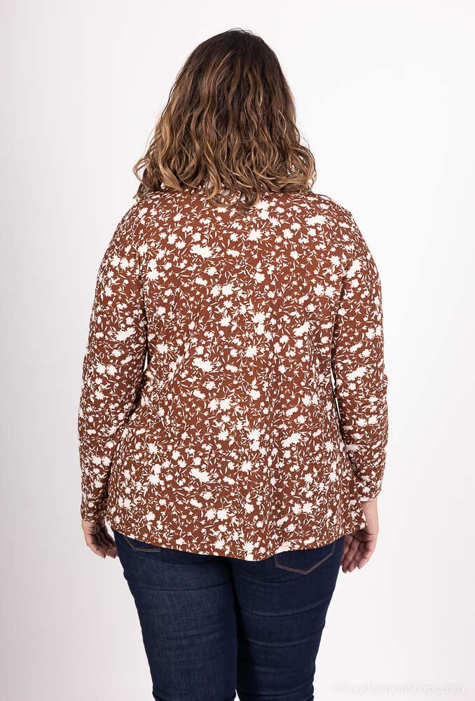 Plus Size Mönstrad Blus - Höst/Vinter Kollektion
