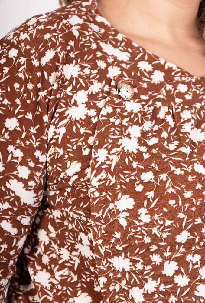 Plus Size Mönstrad Blus - Höst/Vinter Kollektion