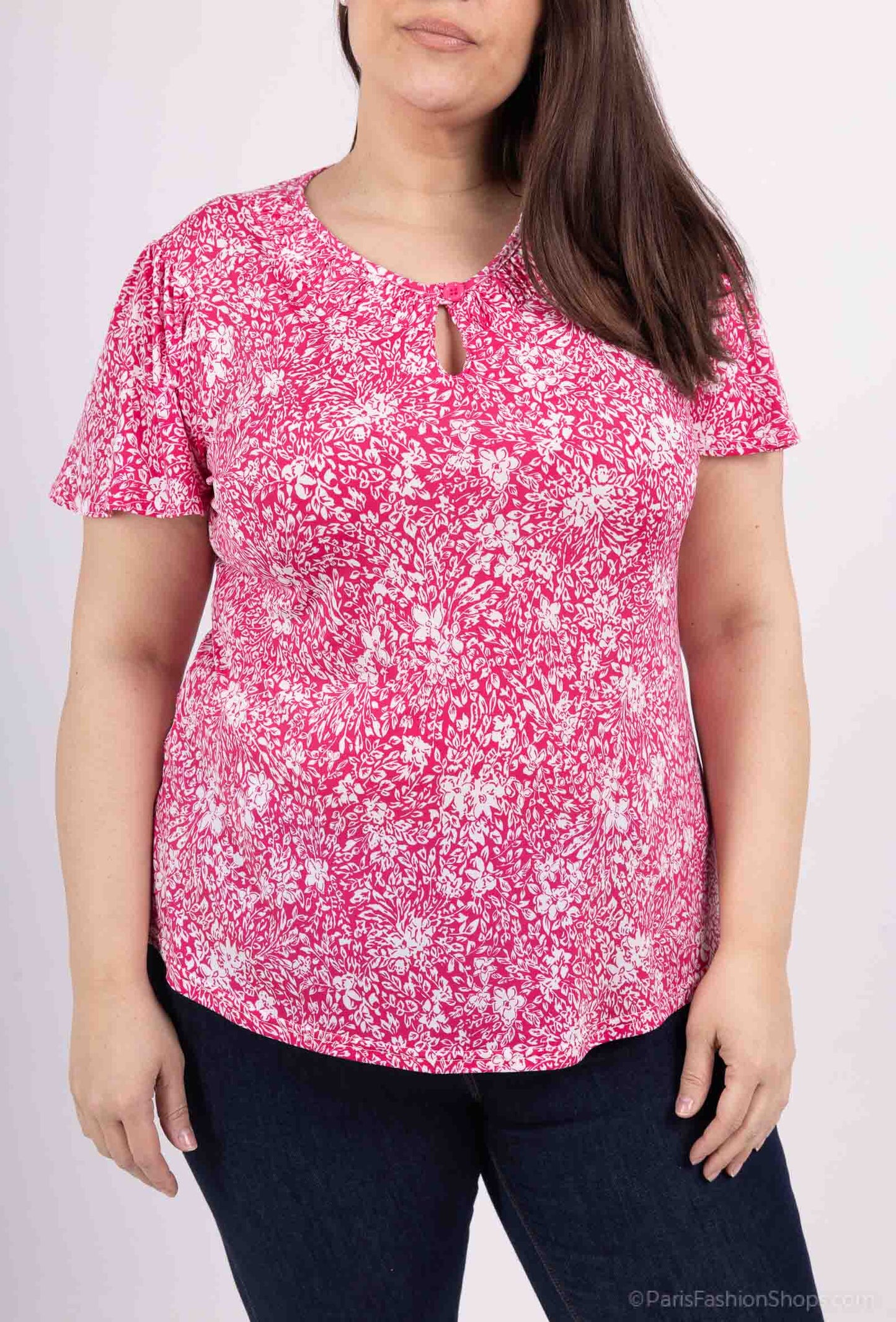 Plus Size Blommig Tunika