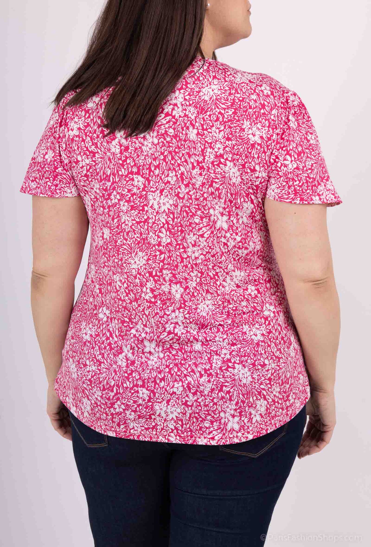 Plus Size Blommig Tunika
