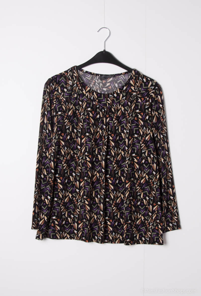 Printed Blouses i Stor Storlek