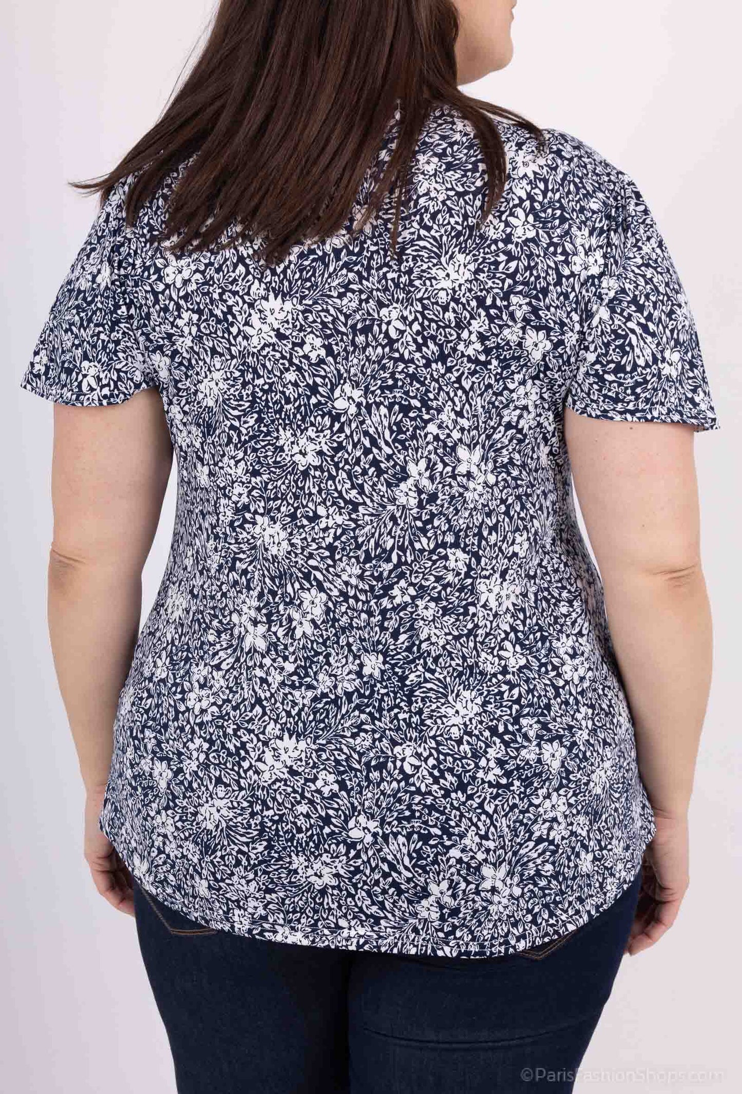 Plus Size Blommig Tunika