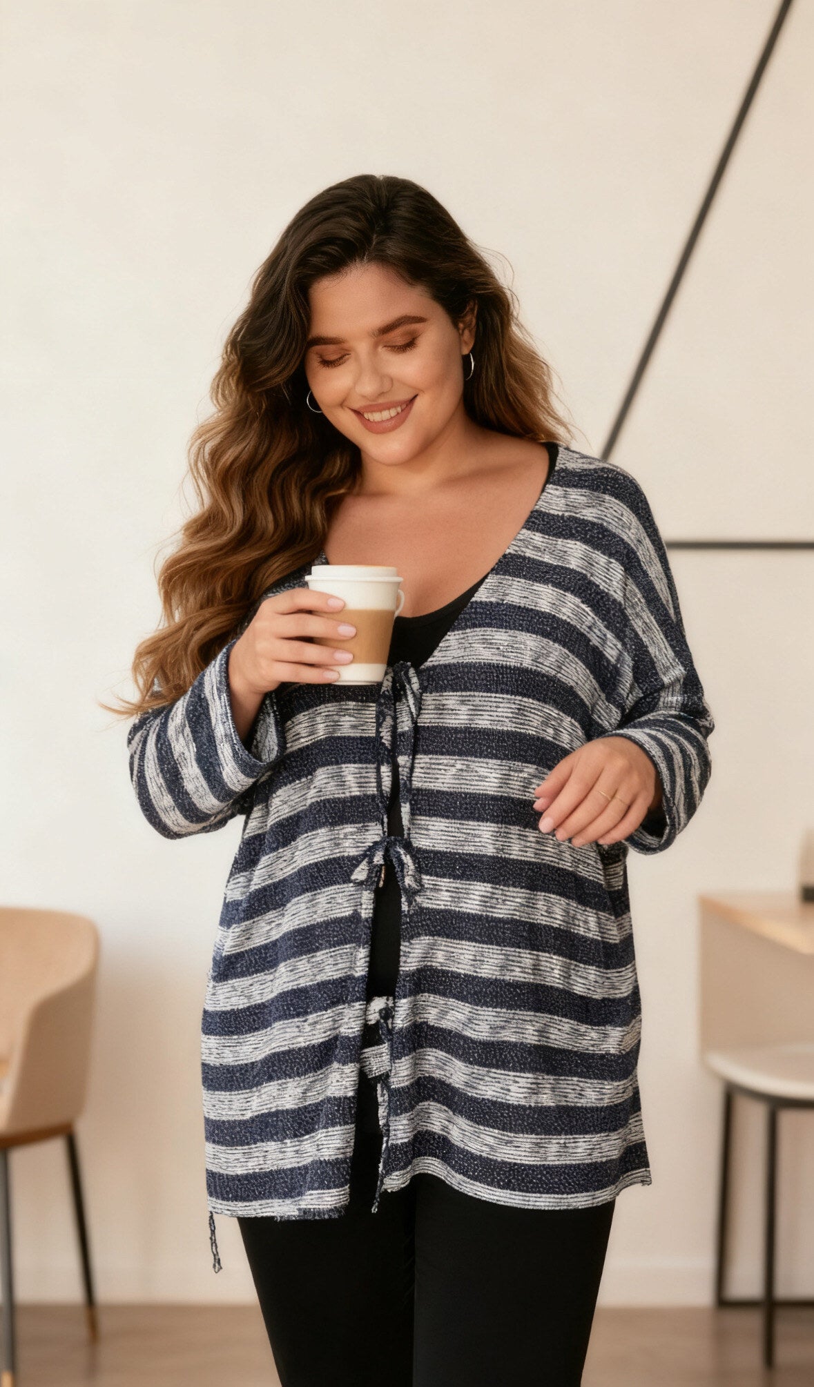 Plus size cardigan i Stor Storlek