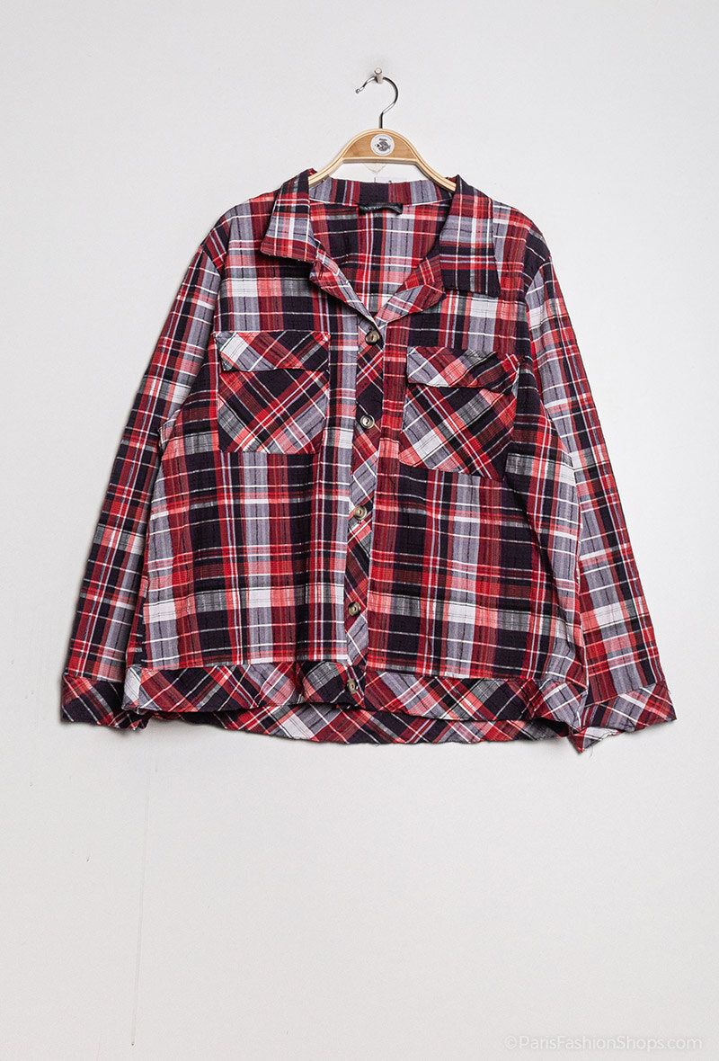 Checkered shirt i Stor Storlek