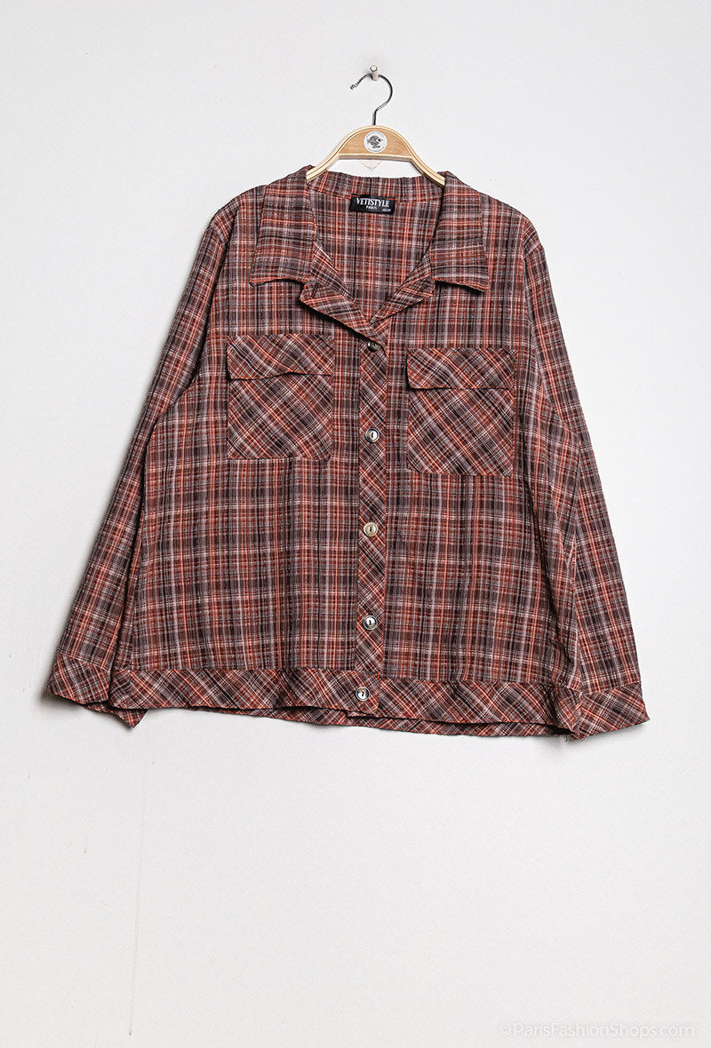 Checkered shirt i Stor Storlek