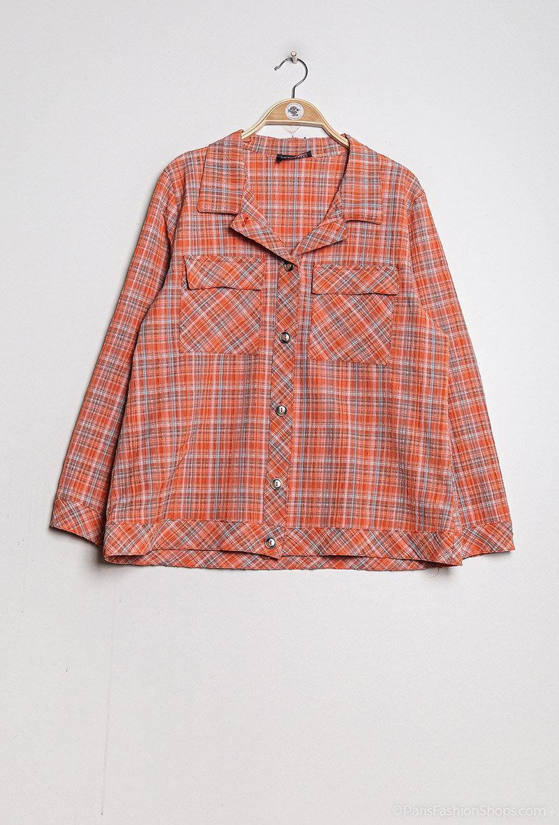 Checkered shirt i Stor Storlek