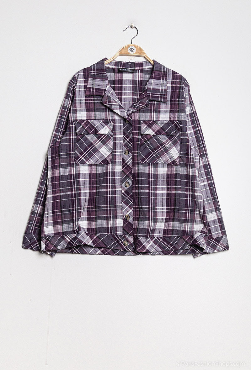 Checkered shirt i Stor Storlek