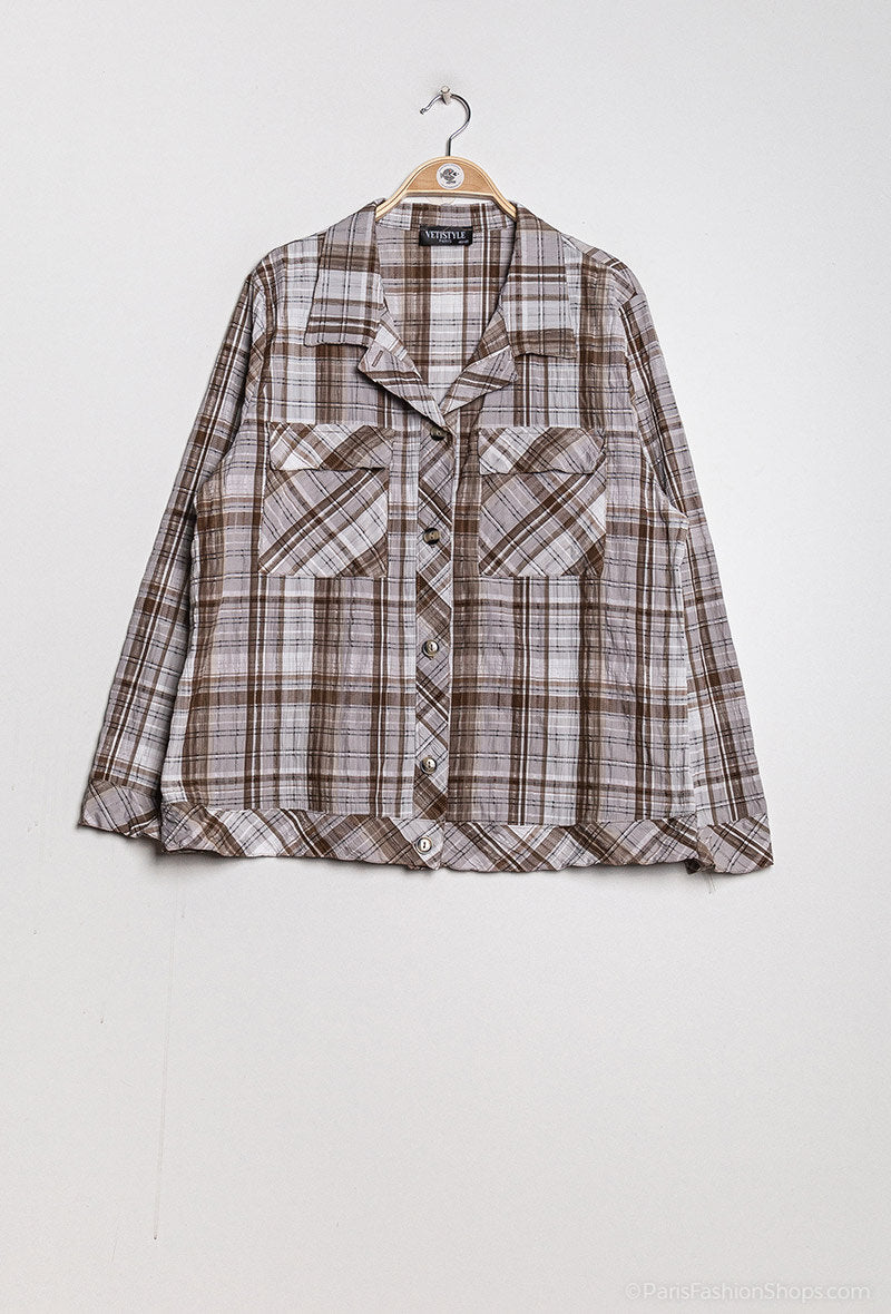 Checkered shirt i Stor Storlek