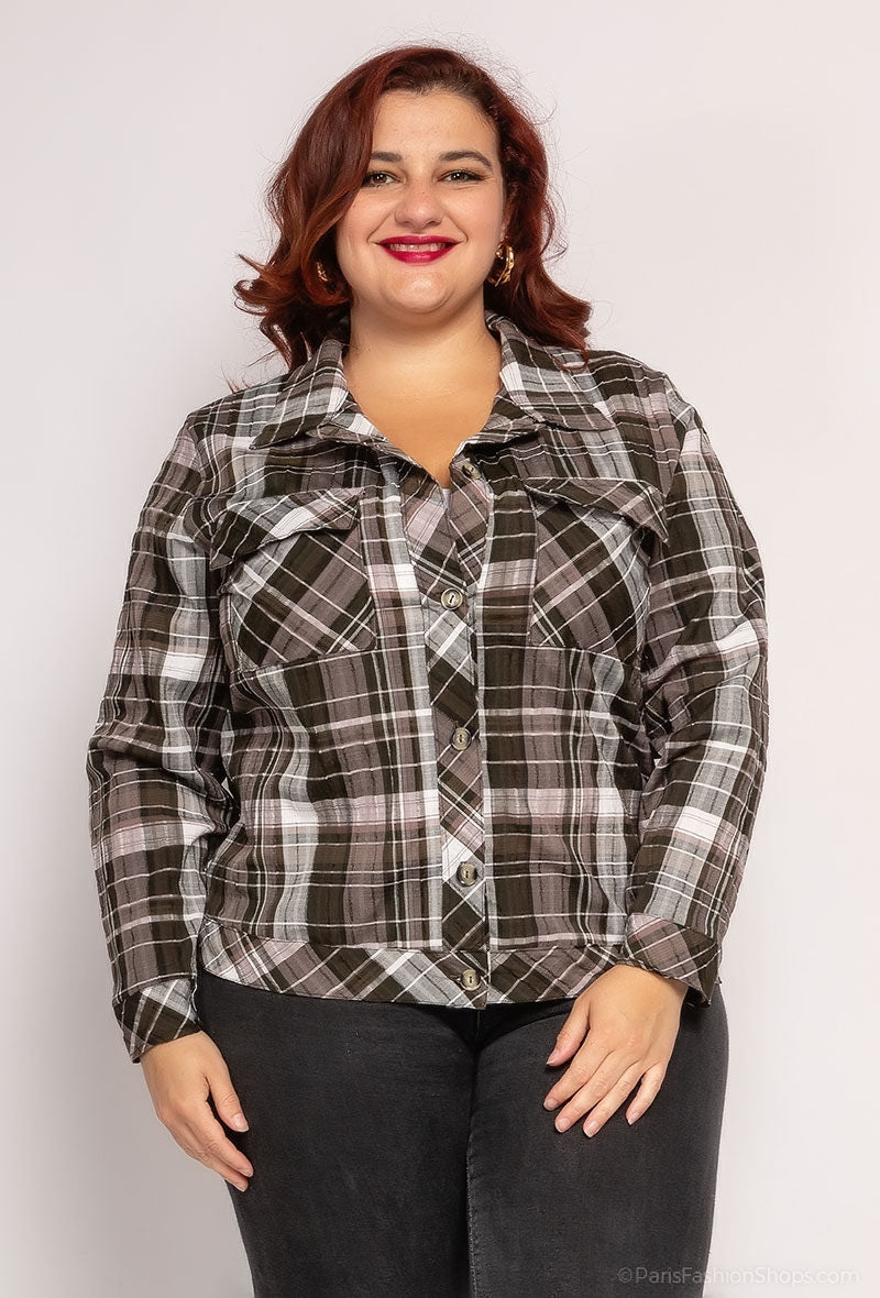 Checkered skjorta i stor storlek