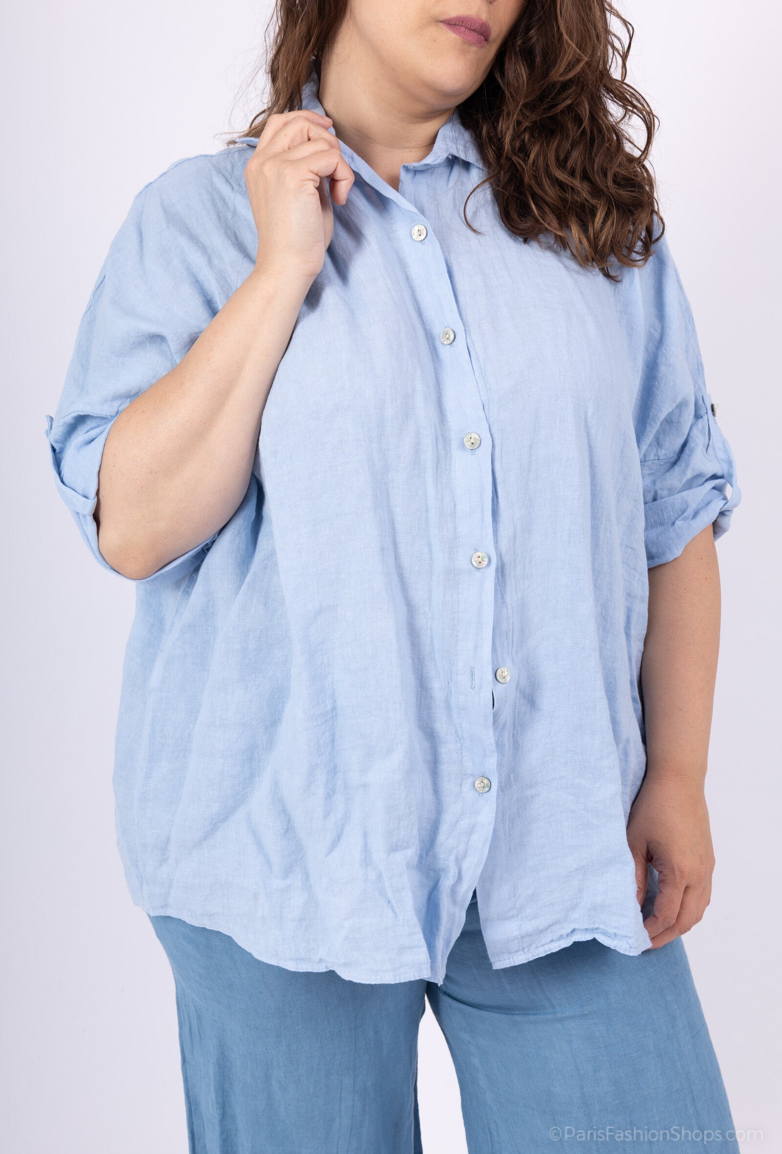 United Linen buttoned shirt T40 at T58 i Stor Storlek