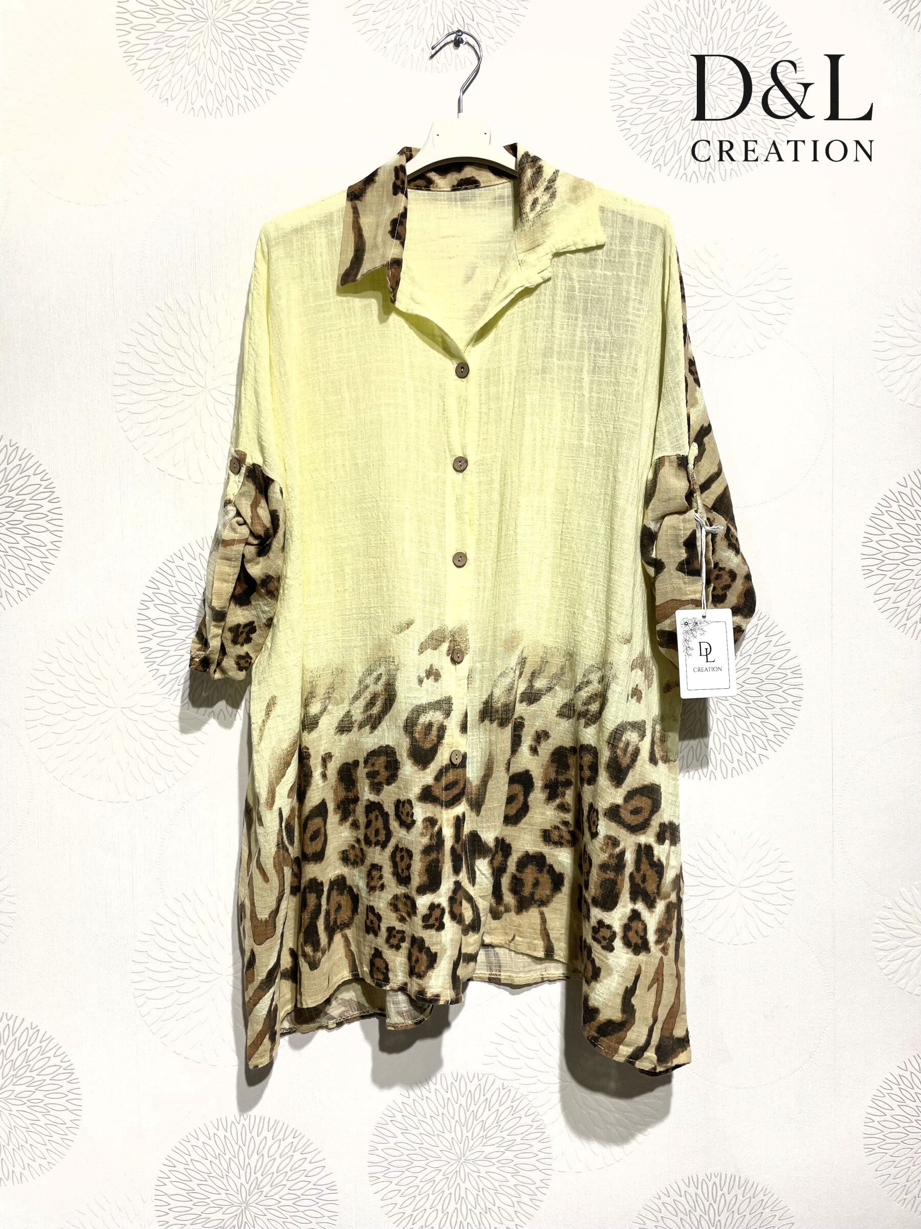 Plus Size Leopard print cotton shirt size 38 to 56