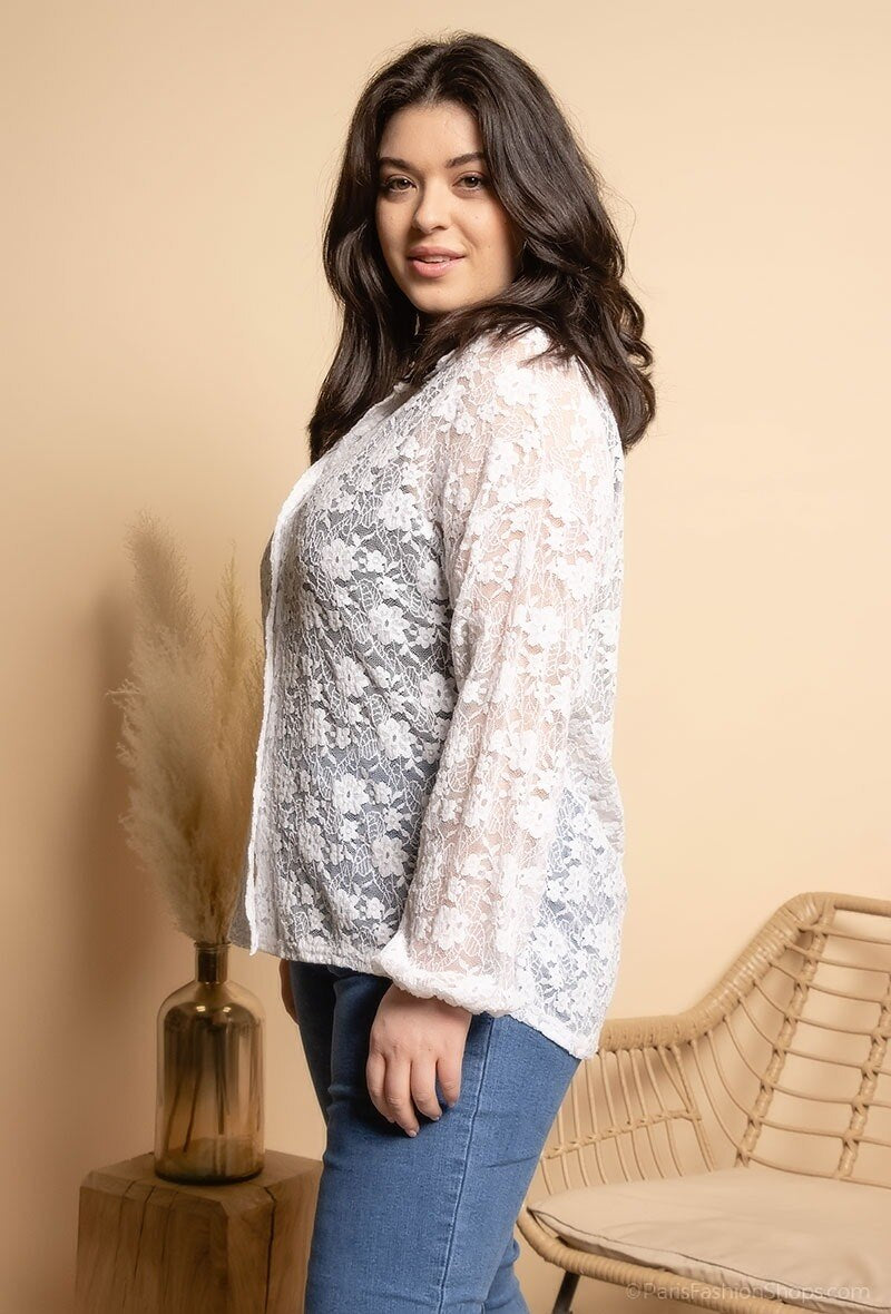 Lace blouse i Stor Storlek