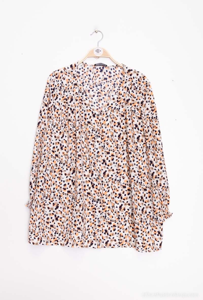 Printed shirt i Stor Storlek