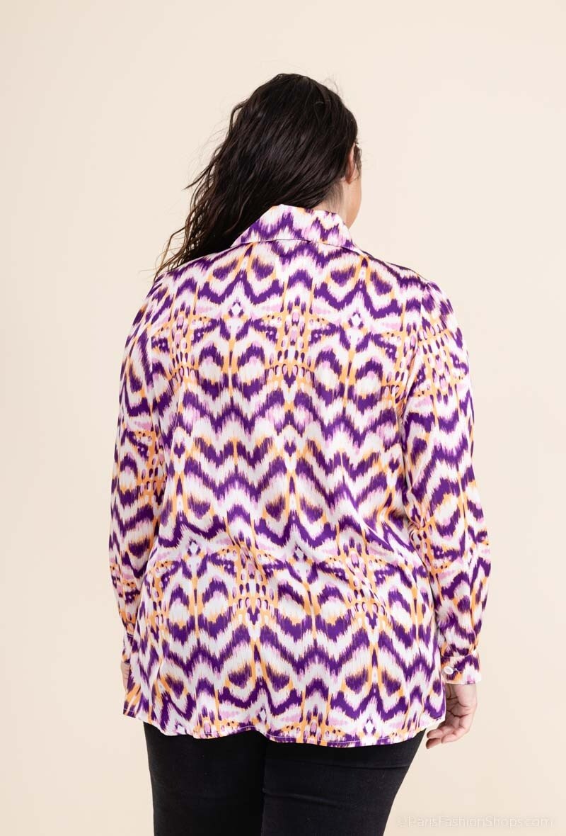 Printed shirt i Stor Storlek