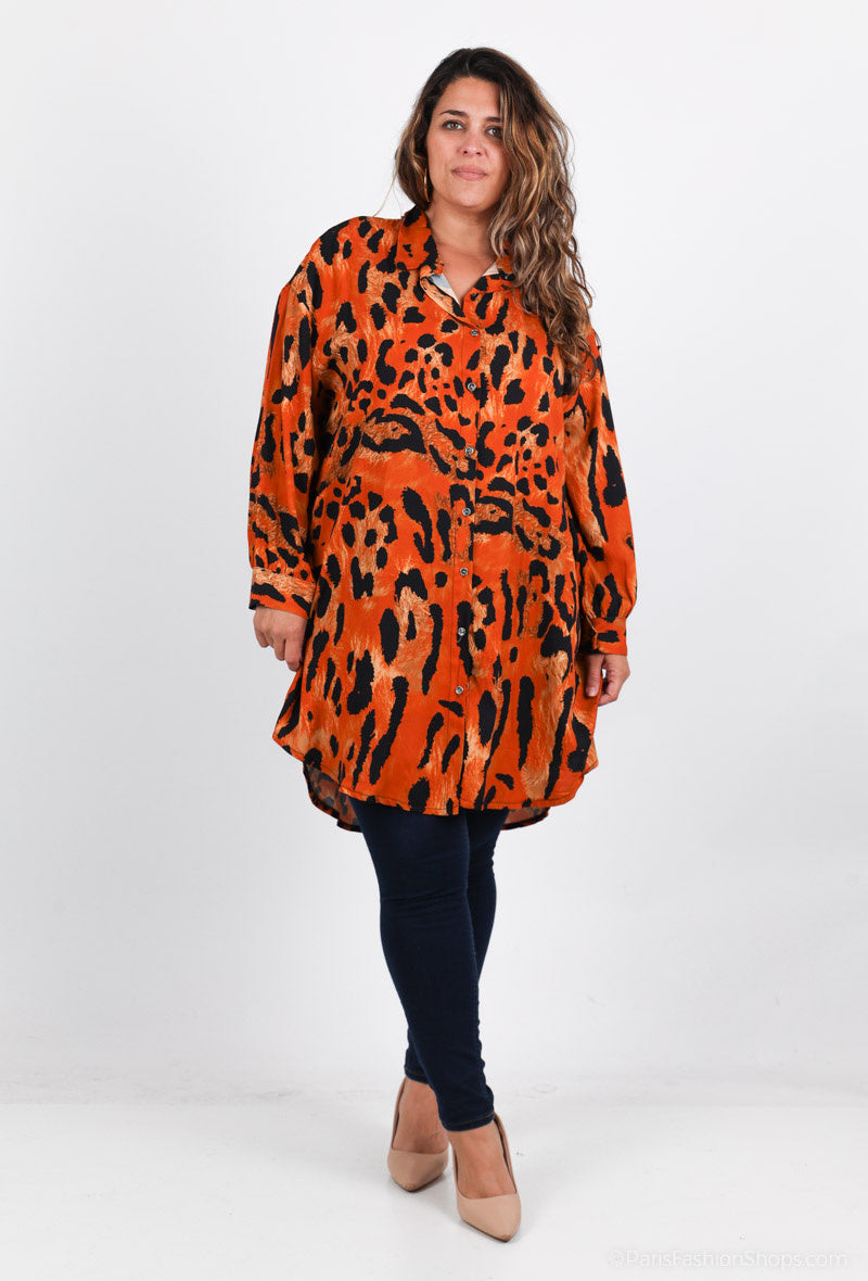 Plus Size Lång Skjorta