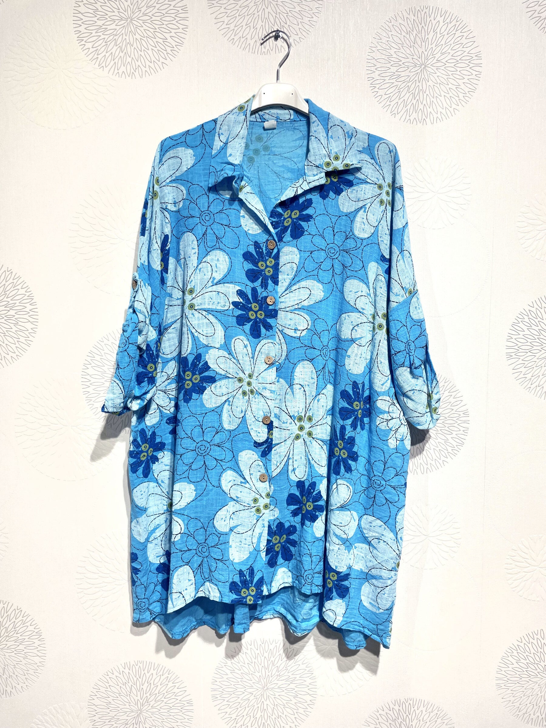 Plus Size Large Large Size Shirt in Marguerite T40 printed cotton to T58