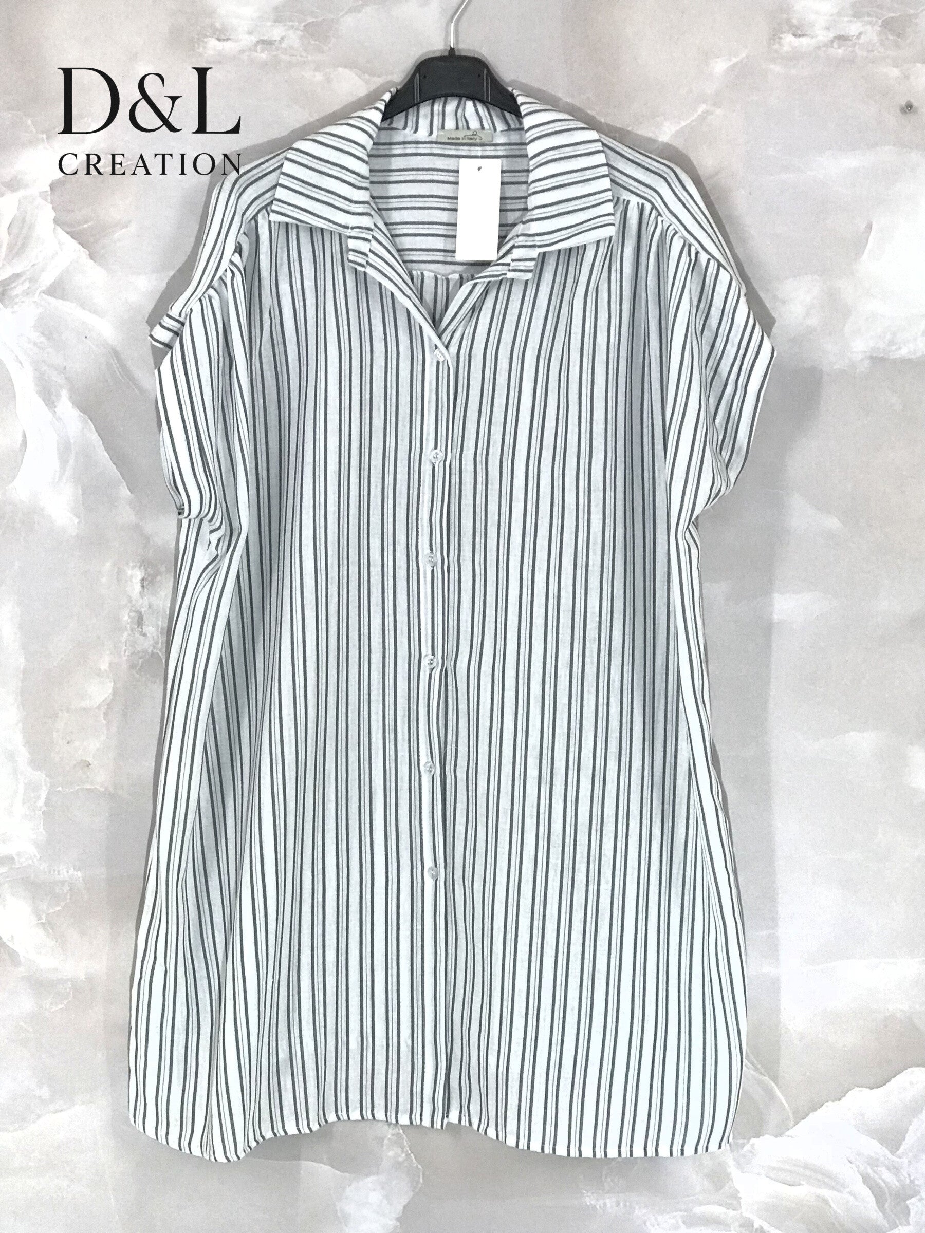 Plus Size Long shirt striped T38 to T54