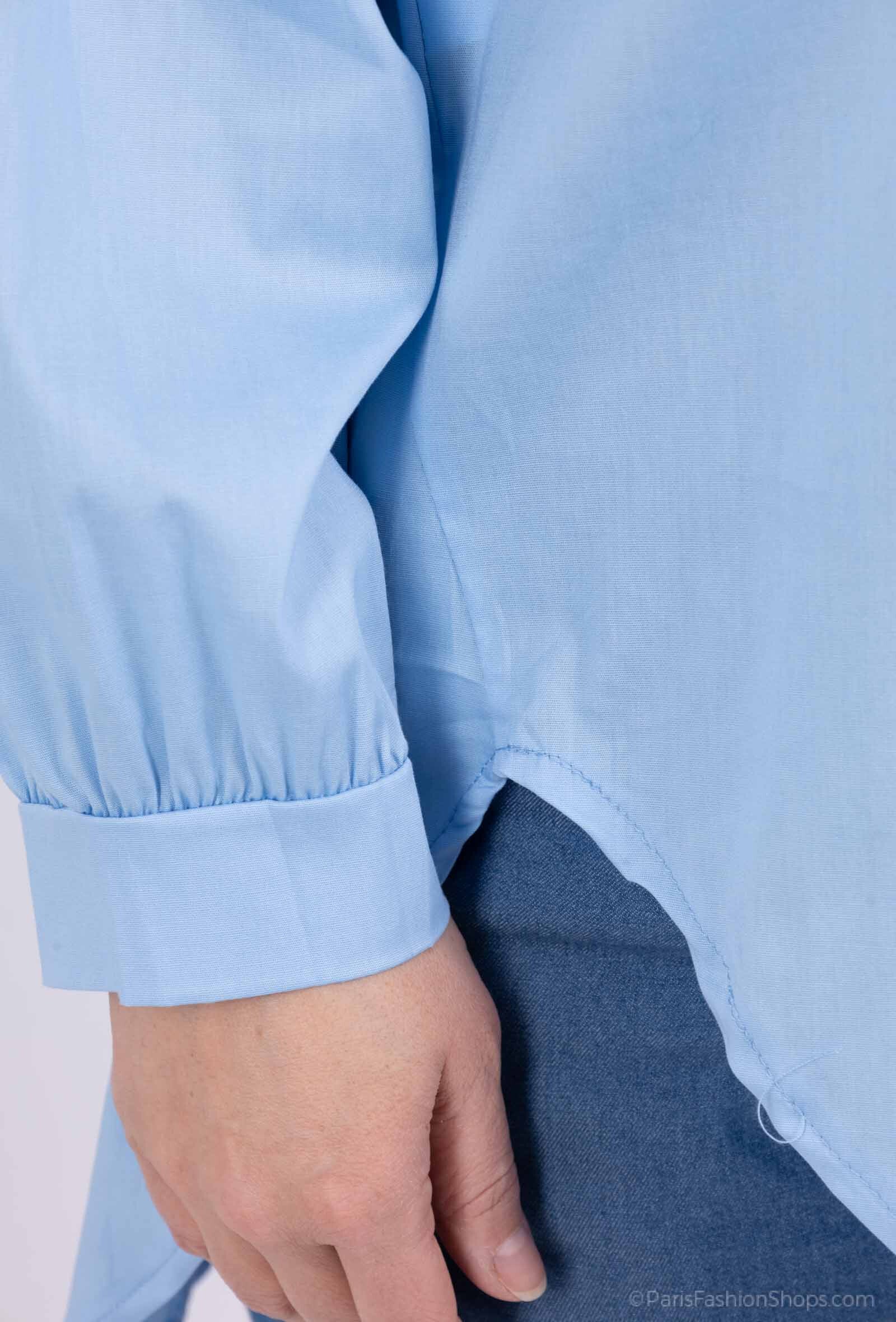 Lång Enkel Poplin Skjorta i Stor Storlek