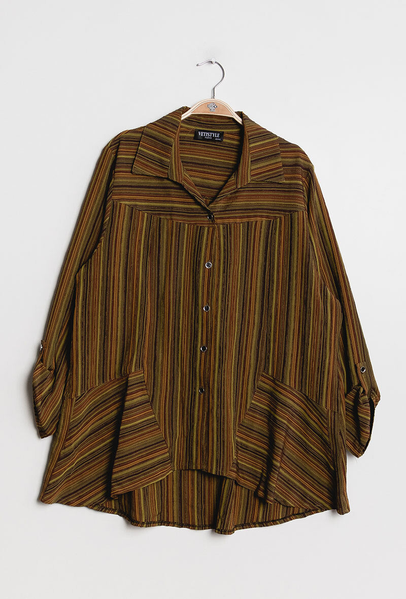 Striped shirt i Stor Storlek