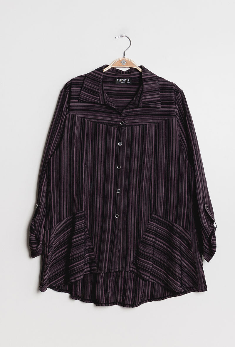 Striped shirt i Stor Storlek