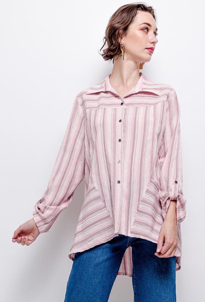 Striped shirt i Stor Storlek