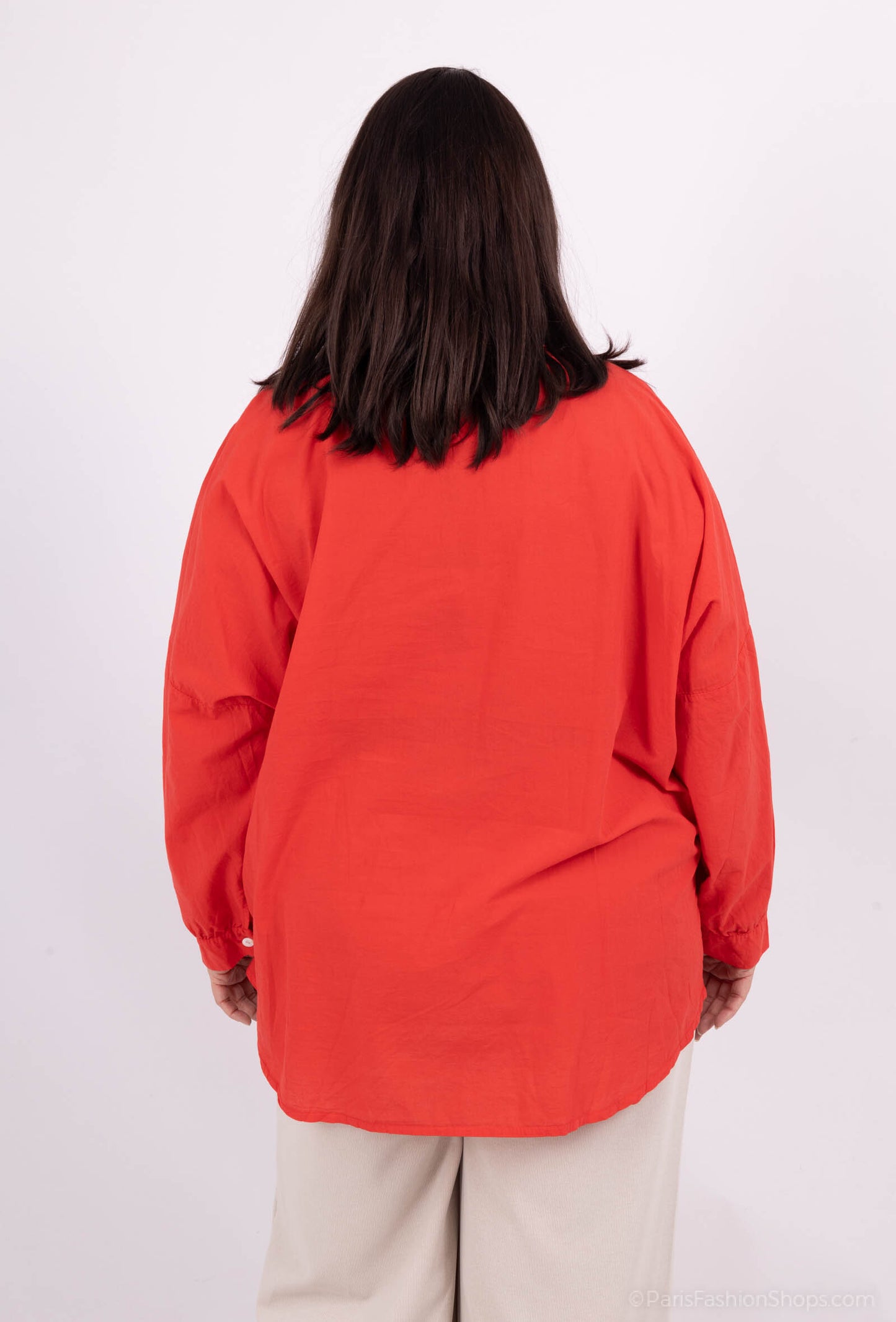 Plus Size Blus med Engelsk Blomsterbroderi