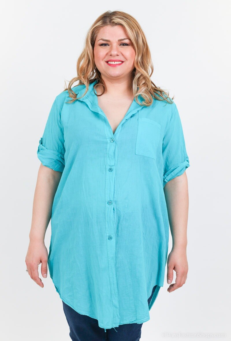 Plain shirt i Stor Storlek