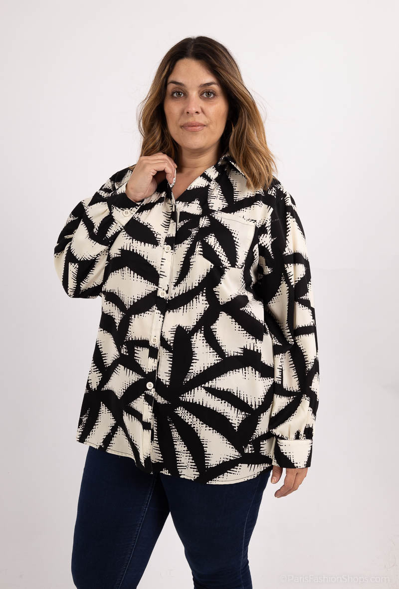 Plus Size Casual T-shirt i Enfärgad Stil