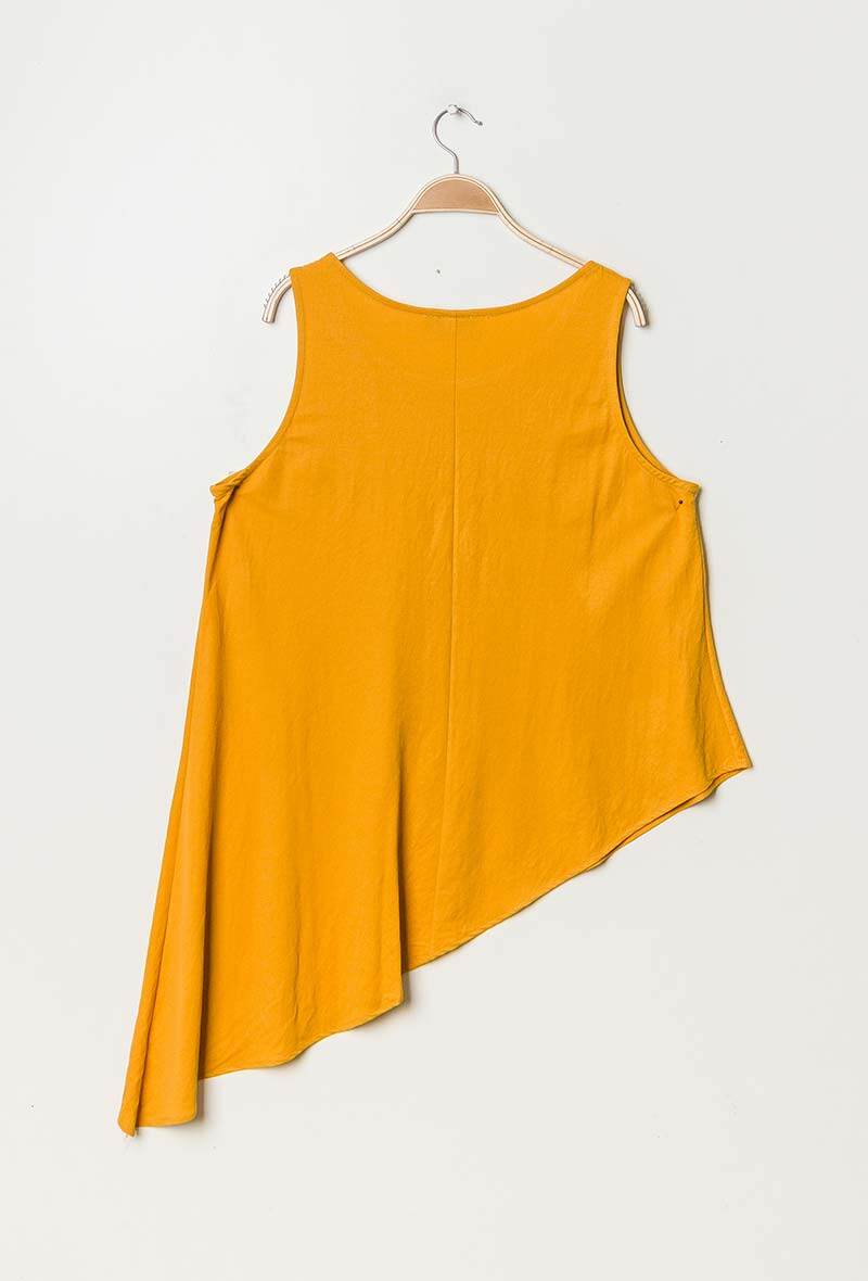 Tank Top med Asymmetrisk Nederkant i Stor Storlek