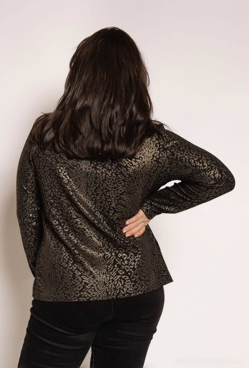 Cardigan med leopardtryck i Stor Storlek