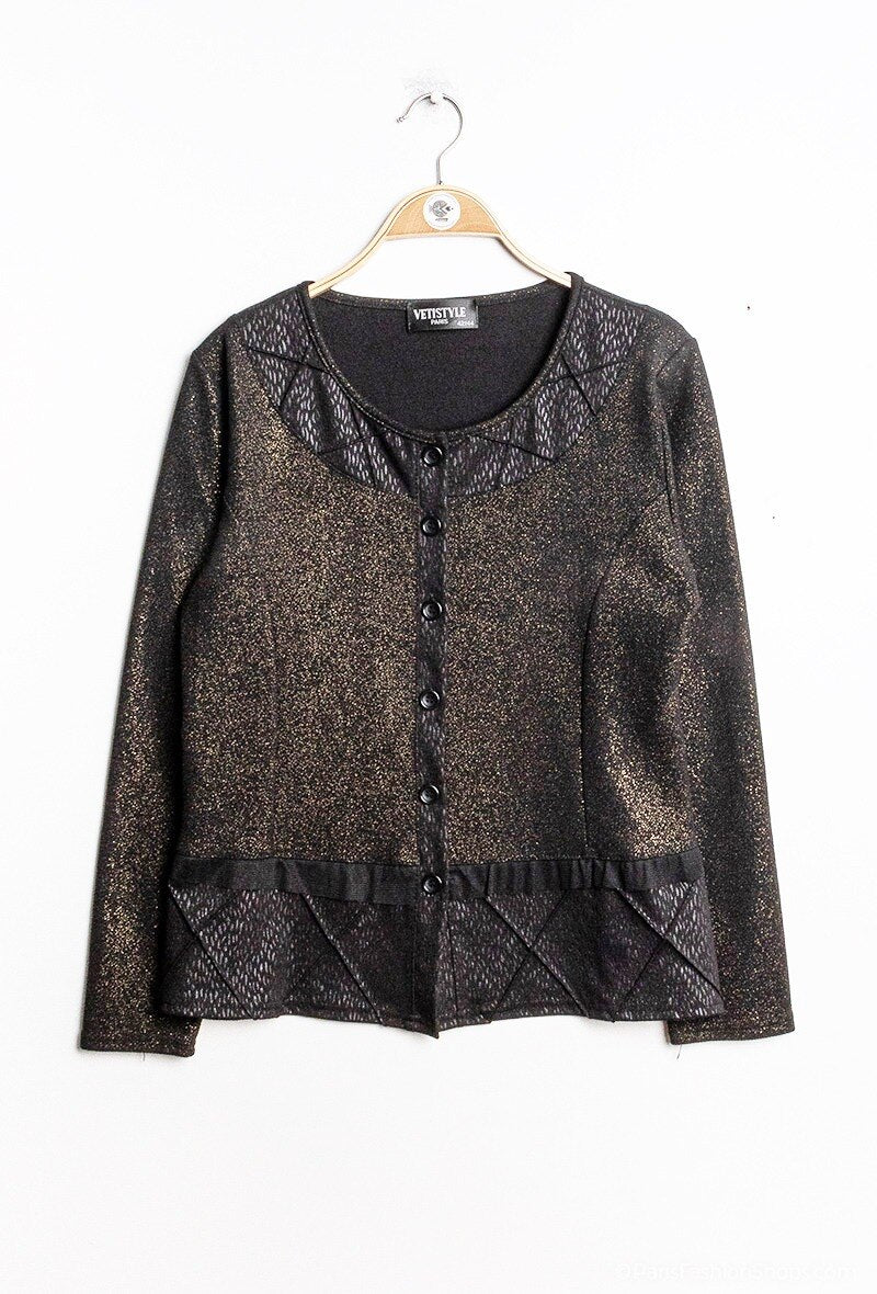 Cardigan with leopard print i Stor Storlek
