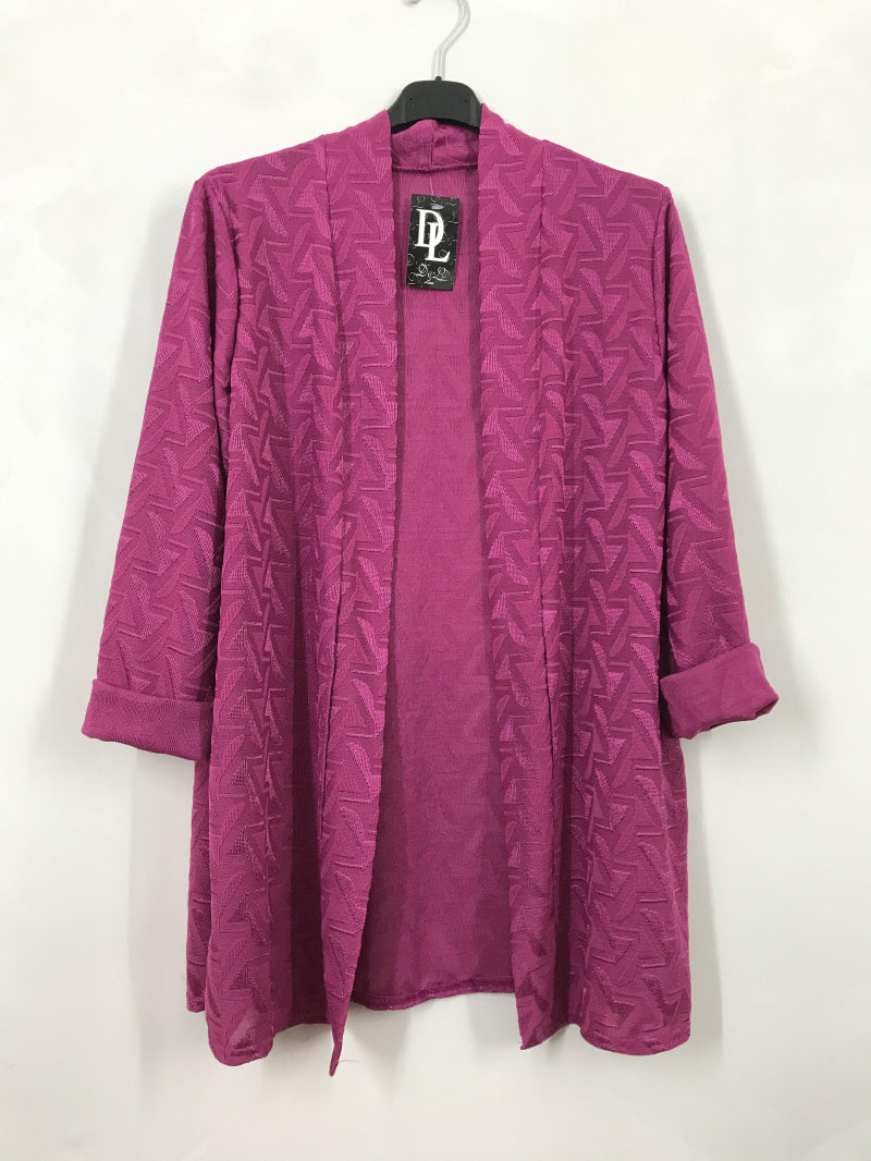 Plus Size Väst med Krage och Mönstrad Tyg