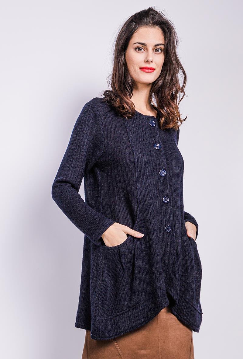 Cardigan with buttons i Stor Storlek