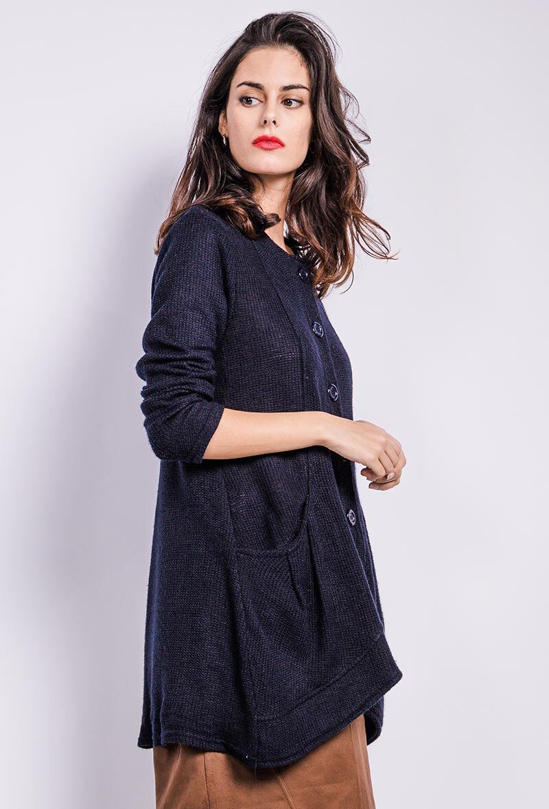 Cardigan med knappar i Stor Storlek