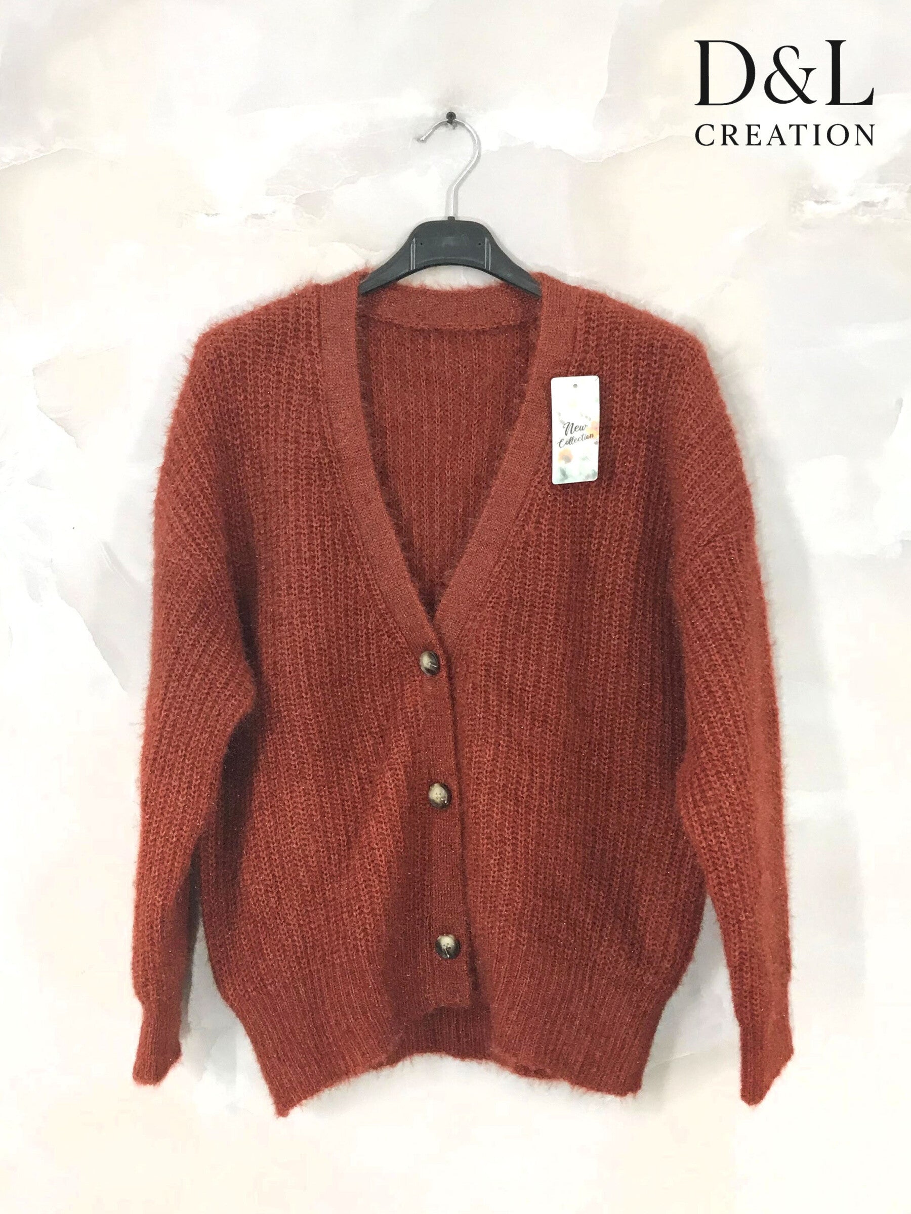 Plus Size Knitted button-up cardigan sizes 38 to 50