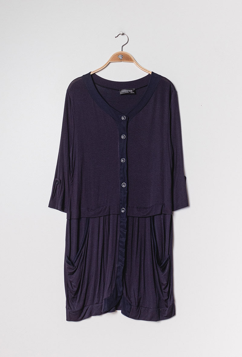 Buttoned jacket i Stor Storlek