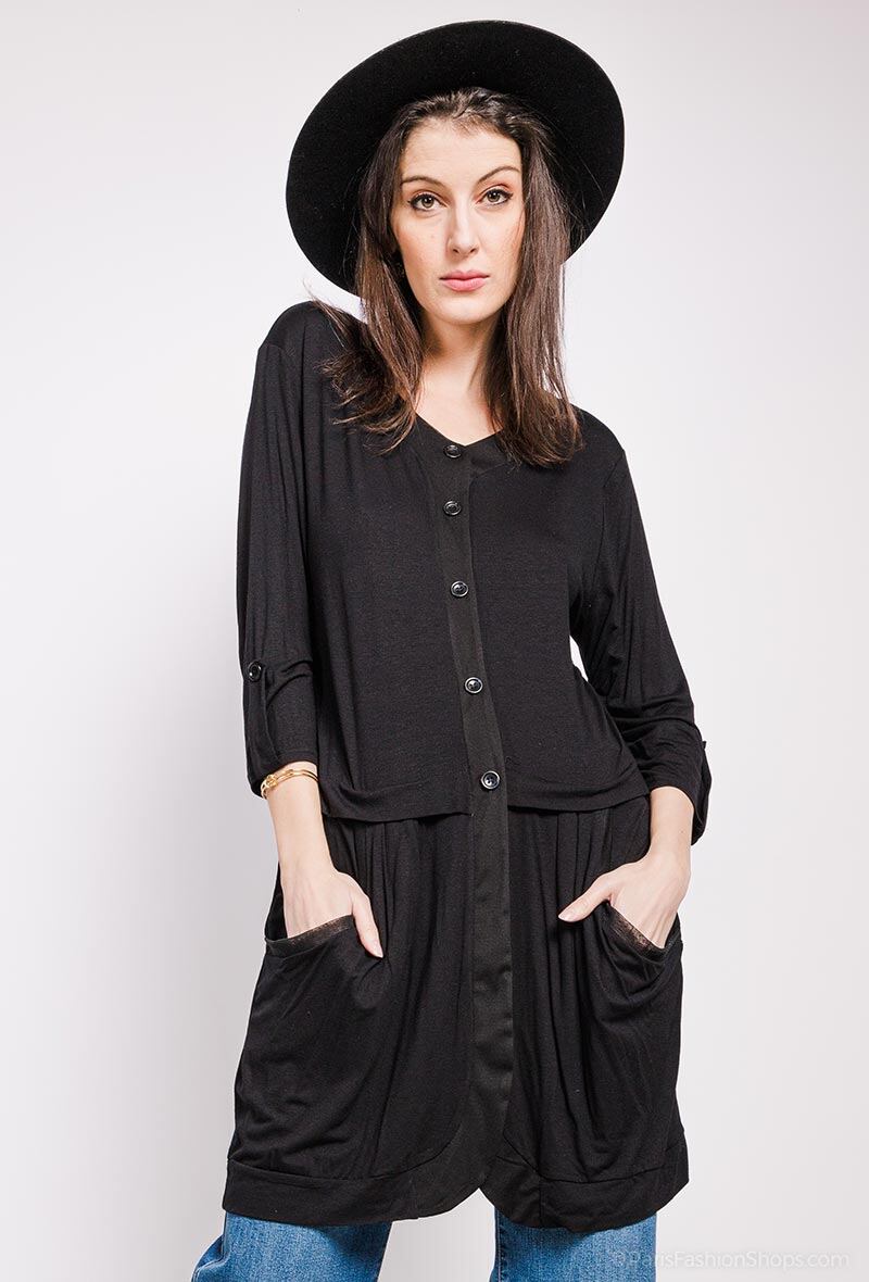 Buttoned jacket i Stor Storlek