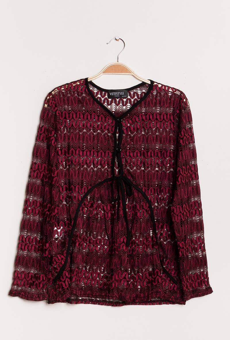 Cardigan i transparent lace i Stor Storlek