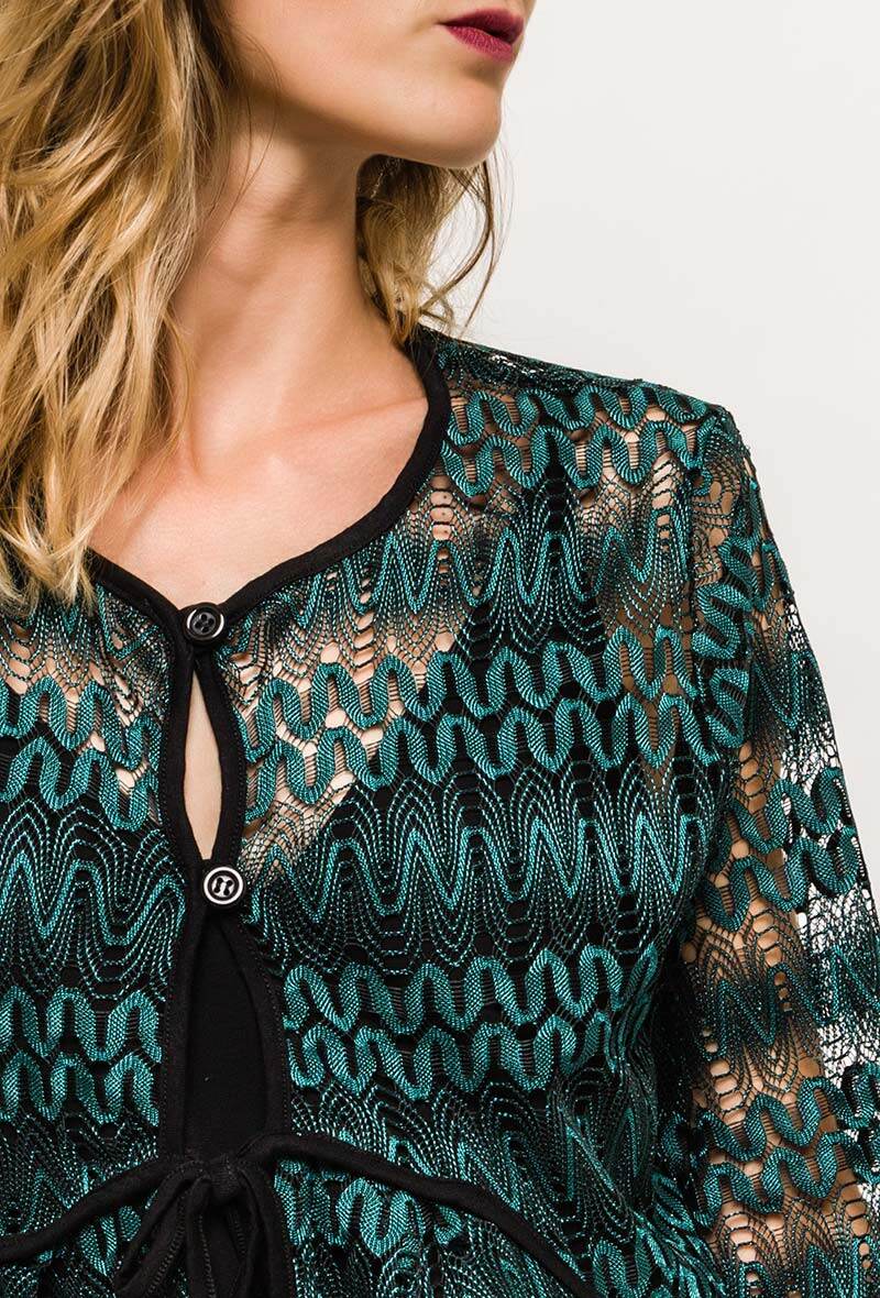 Cardigan i transparent lace i Stor Storlek