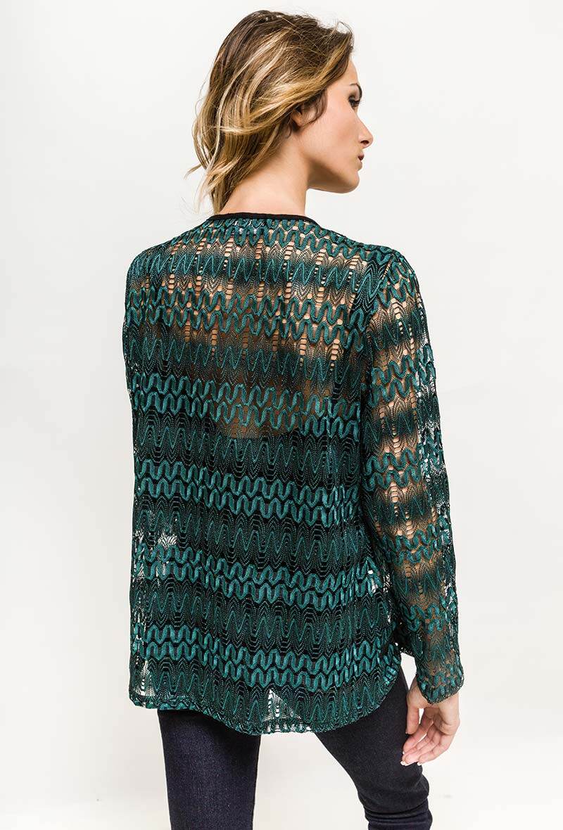 Cardigan i transparent lace i Stor Storlek