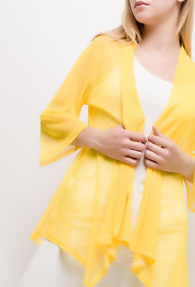 Cardigan i transparent tulle i Stor Storlek