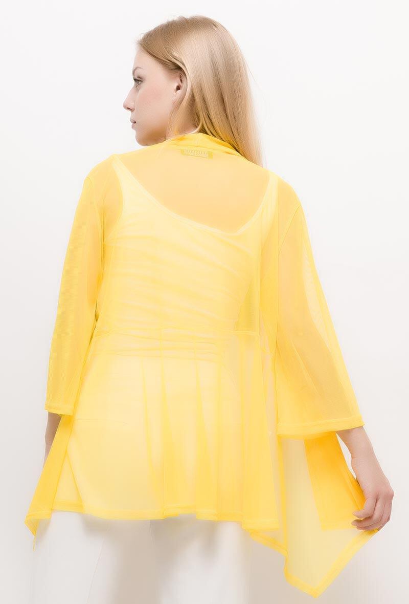 Cardigan i transparent tulle i Stor Storlek