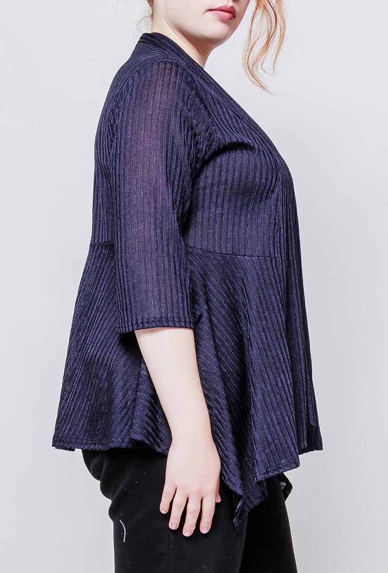 Fine ribbad cardigan i Stor Storlek