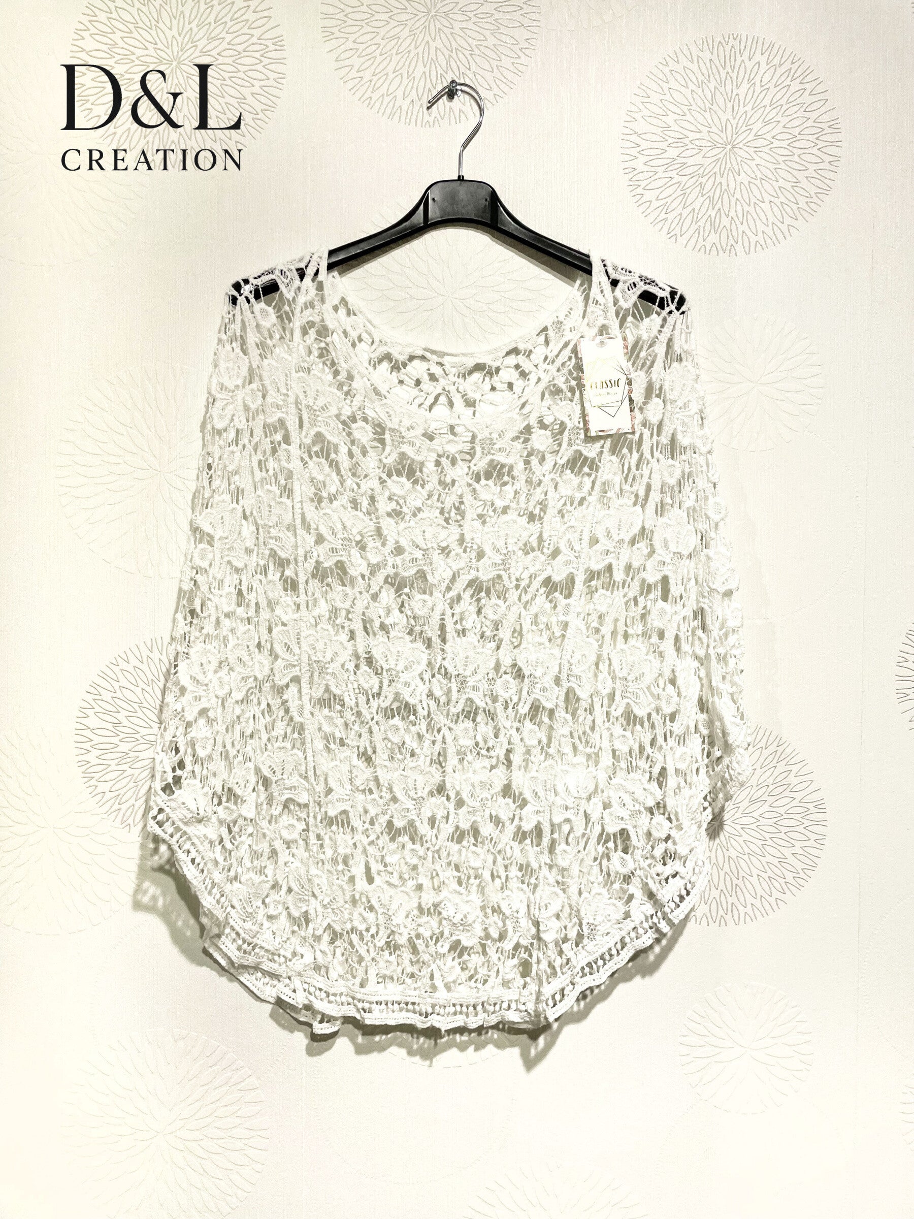 Plus Size Poncho vest in t40 united lace at T52
