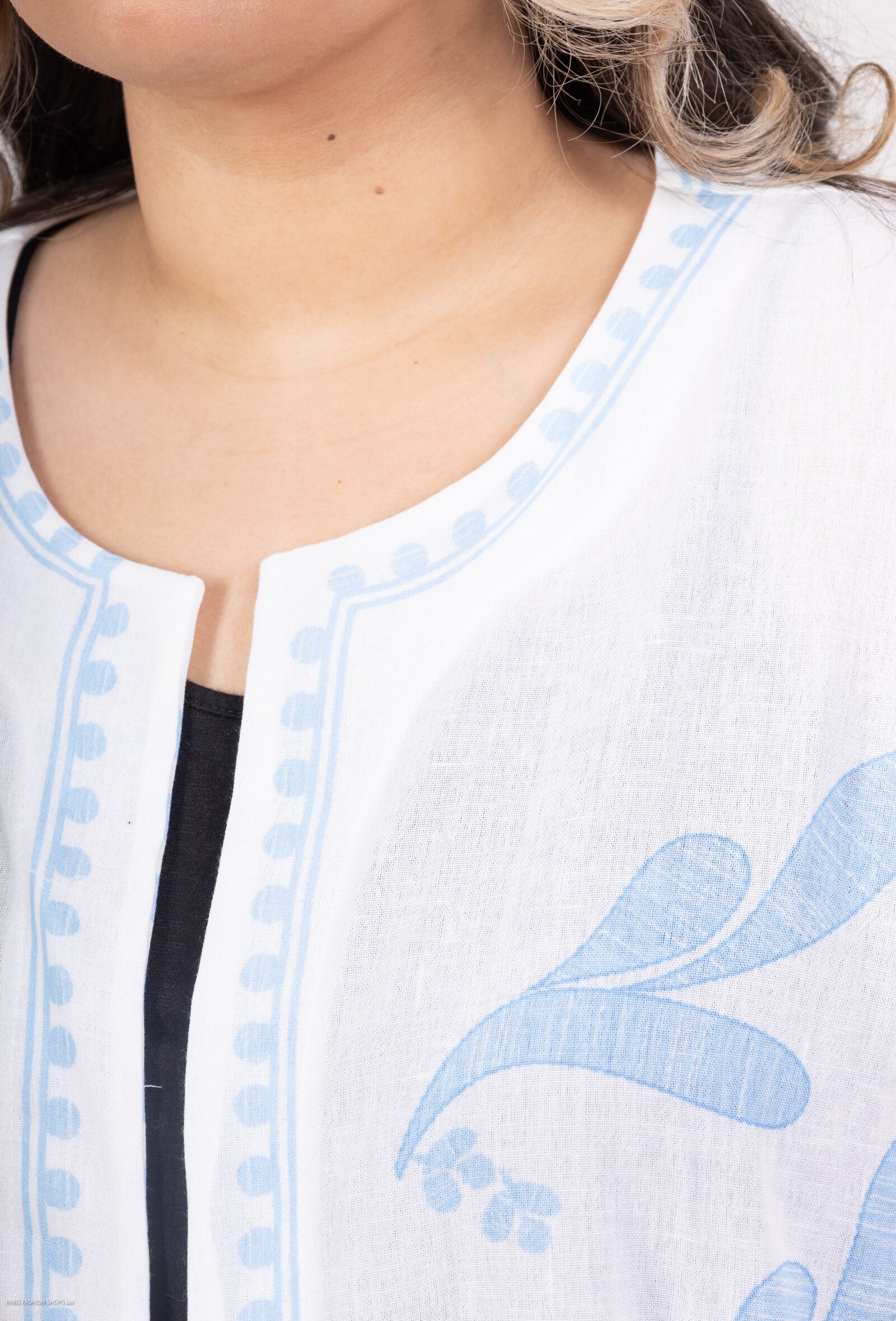 Printed sleeveless vest i Stor Storlek