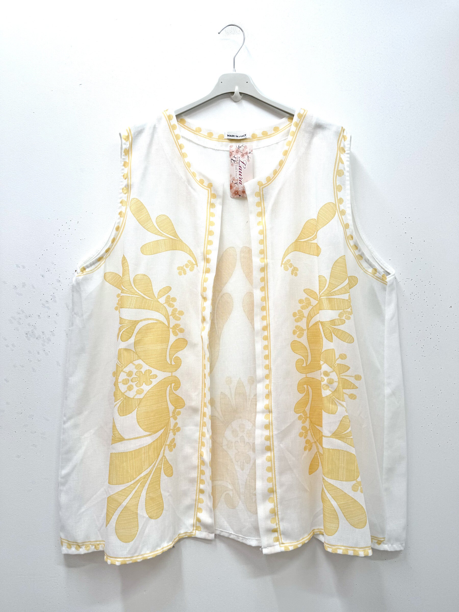 Printed sleeveless vest i Stor Storlek