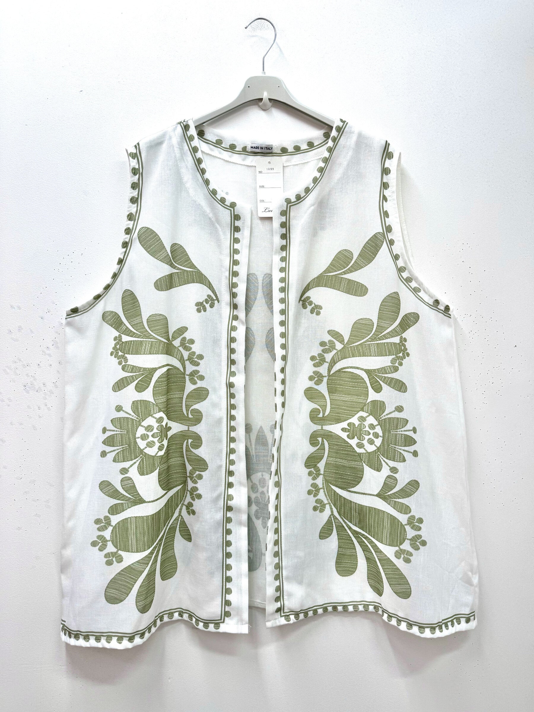 Printed sleeveless vest i Stor Storlek