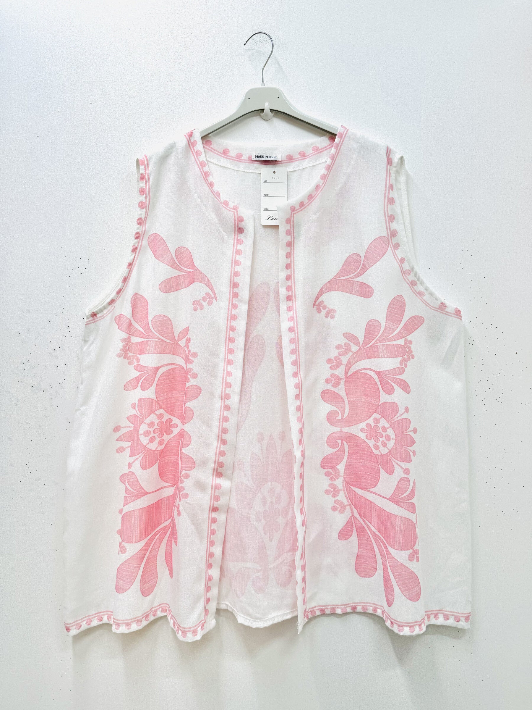 Printed sleeveless vest i Stor Storlek